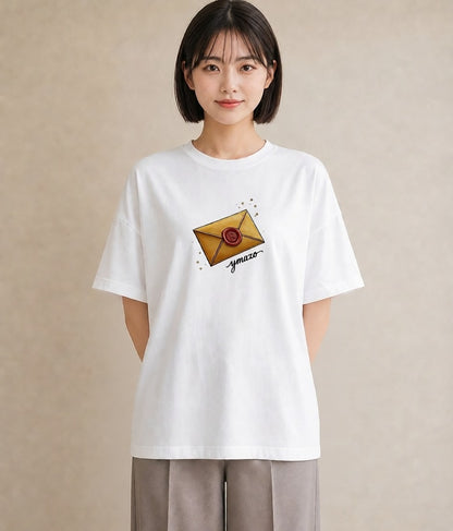 Tシャツ レディース 封蝋 手紙 アンティーク ナチュラル イラスト ギフト 母の日 白T YMAZO