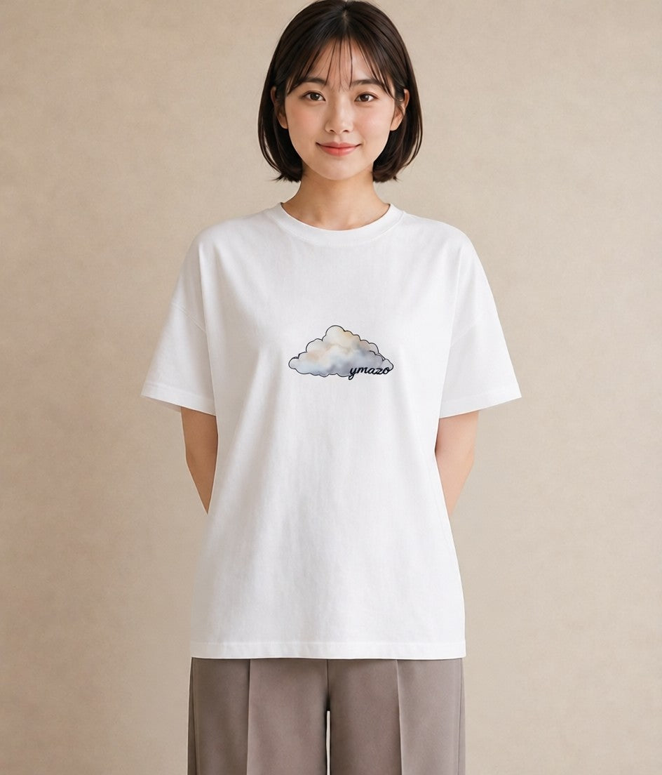 グラフィックTシャツ レディース 窓辺の雨 雨の日 窓 ナチュラル アンティーク イラスト 通学 誕生日プレゼント 白T YMAZO