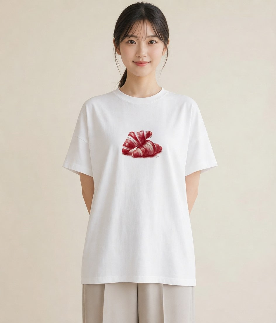 半袖Tシャツ レディース パン ベーカリー イラスト ポップ ルームウェア ギフト 白T YMAZO