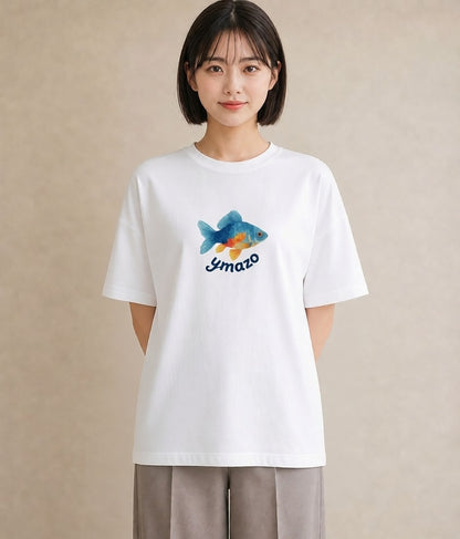 プリントTシャツ レディース 熱帯魚 海の生き物 海 イラスト シック カフェ巡り 女子会 白T YMAZO