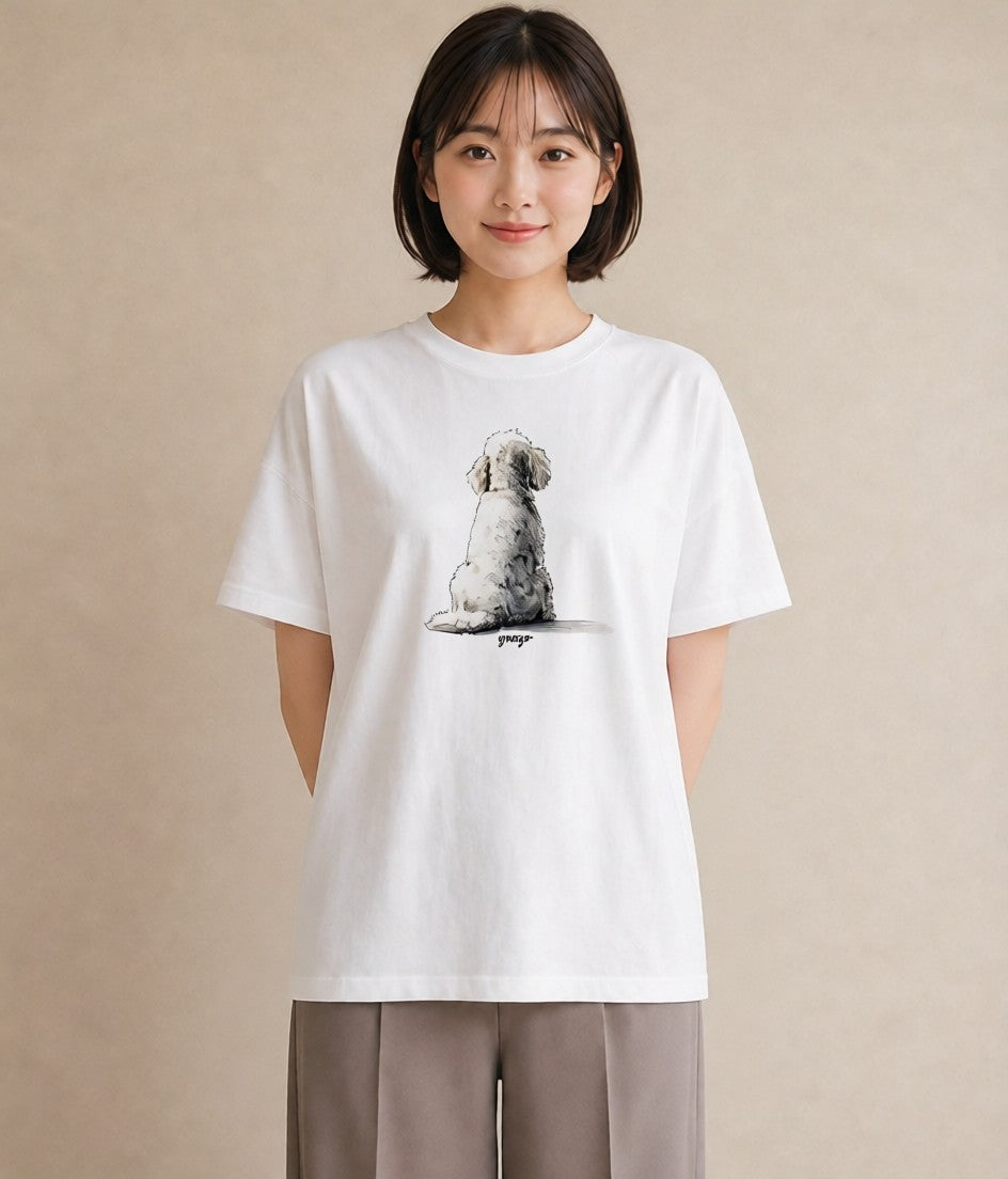 Tシャツ レディース 愛犬 犬 いぬ イラスト 水彩風 自分用 ルームウェア 白T YMAZO