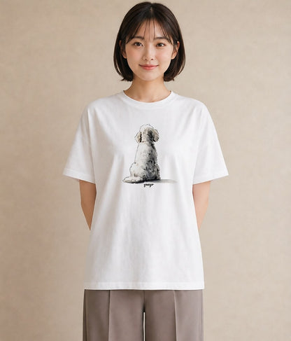 Tシャツ レディース 愛犬 犬 いぬ イラスト 水彩風 自分用 ルームウェア 白T YMAZO