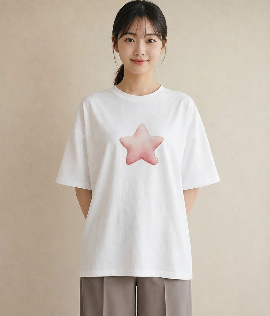 デザインTシャツ レディース 天の川 星空 宇宙 イラスト 手描き風 女性 旅行用 白T YMAZO