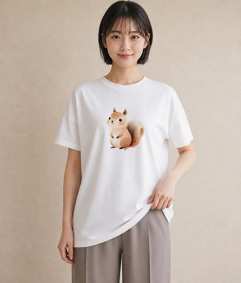 Tシャツ レディース どんぐり 植物 ボタニカル イラスト シック 姉妹 送別ギフト 白T YMAZO