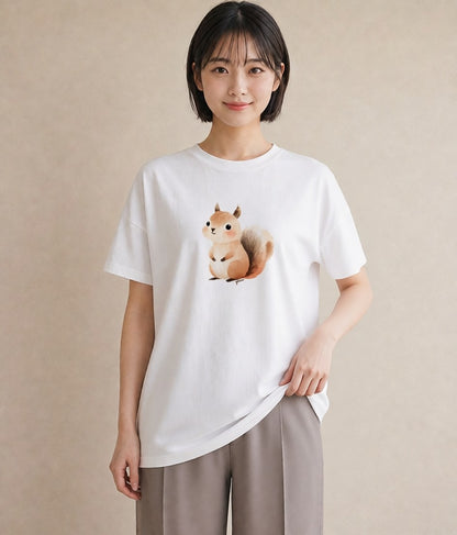 Tシャツ レディース どんぐり 植物 ボタニカル イラスト シック 姉妹 送別ギフト 白T YMAZO