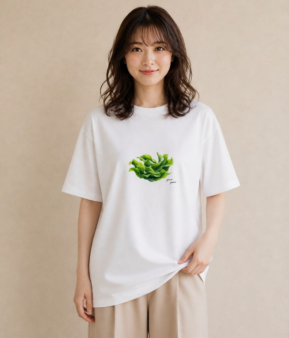 デザインTシャツ レディース シダ 植物 ボタニカル イラスト 手描き風 週末コーデ 敬老の日 白T YMAZO