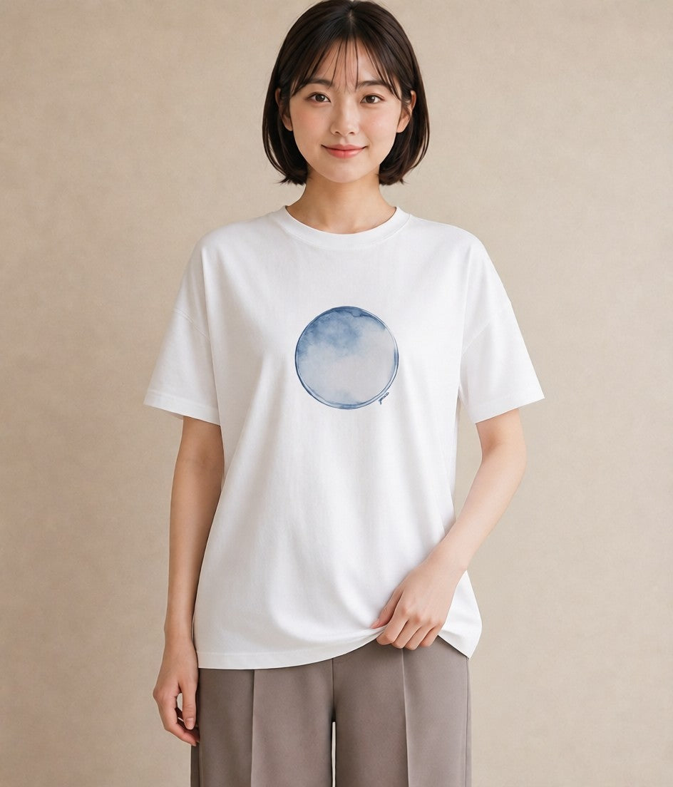 プリントTシャツ レディース プラネット 星空 宇宙 イラスト モード 女性向けギフト 散歩 白T YMAZO