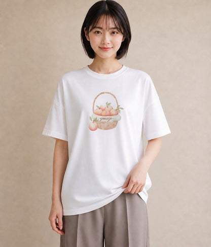 デザインTシャツ レディース 実り 植物 ボタニカル イラスト レトロ 母の日 ビーチ 白T YMAZO