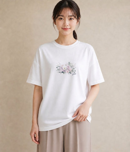 デザインTシャツ レディース 封蝋 手紙 アンティーク ナチュラル イラスト ミニマル 公園 ママ 白T YMAZO