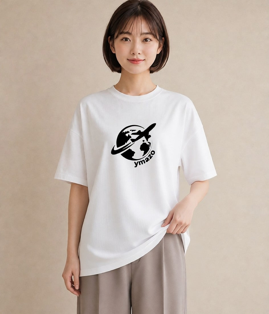 Tシャツ レディース 旅 トラベル スタンプ イラスト シンプル 秋コーデ おしゃれギフト 白T YMAZO