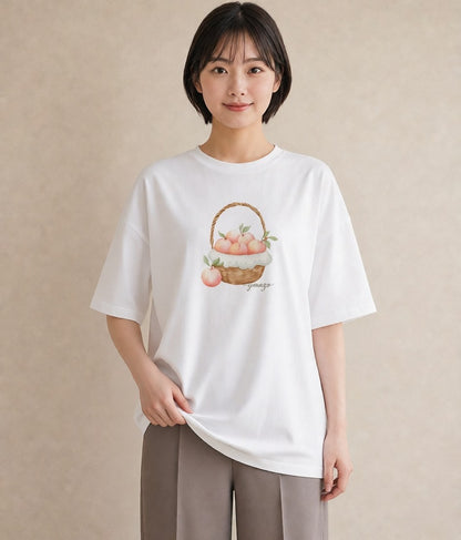 半袖Tシャツ レディース マカロン 食べ物 フード イラスト こなれ感 普段着 週末コーデ 白T YMAZO