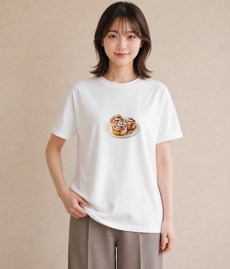 デザインTシャツ レディース クッキー 食べ物 フード イラスト シンプル 母の日 ビーチ 白T YMAZO
