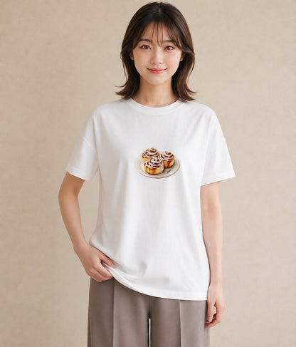 デザインTシャツ レディース クッキー 食べ物 フード イラスト シンプル 母の日 ビーチ 白T YMAZO