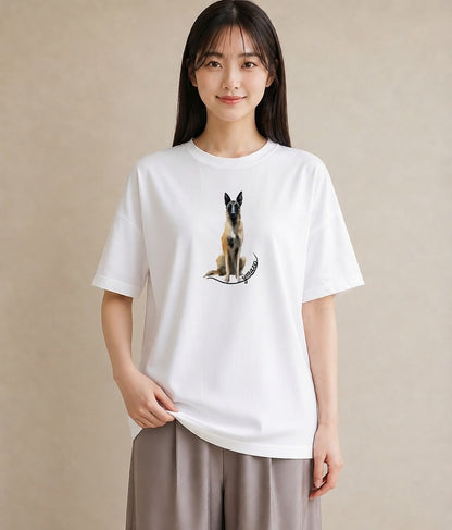 グラフィックTシャツ レディース ジャーマンシェパード 犬 いぬ イラスト ボタニカル 秋コーデ おしゃれギフト 白T YMAZO