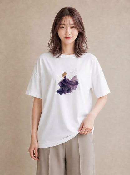 Tシャツ レディース 乙女座 星空 宇宙 イラスト ミニマル 母の日 ビーチ 白T YMAZO