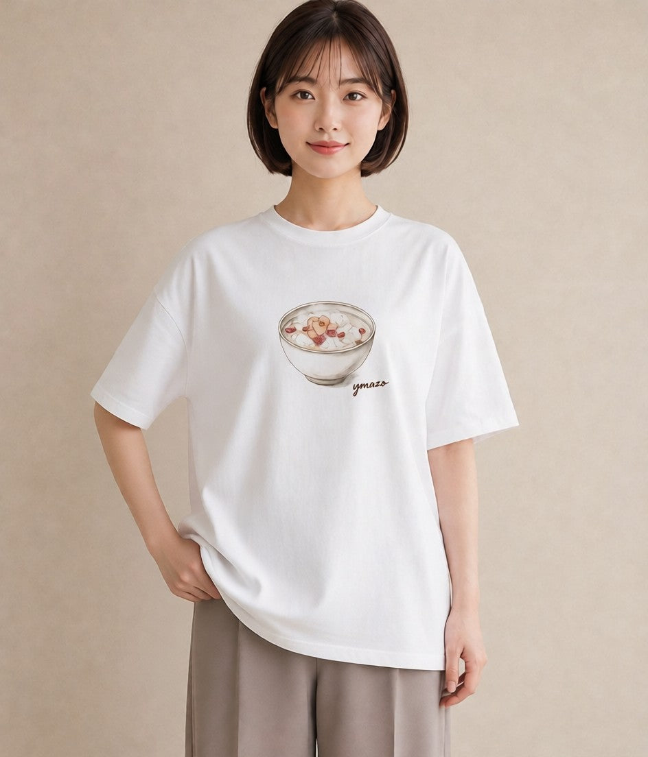 Tシャツ レディース ベーグル 食べ物 フード イラスト 韓国風 女性 旅行用 白T YMAZO