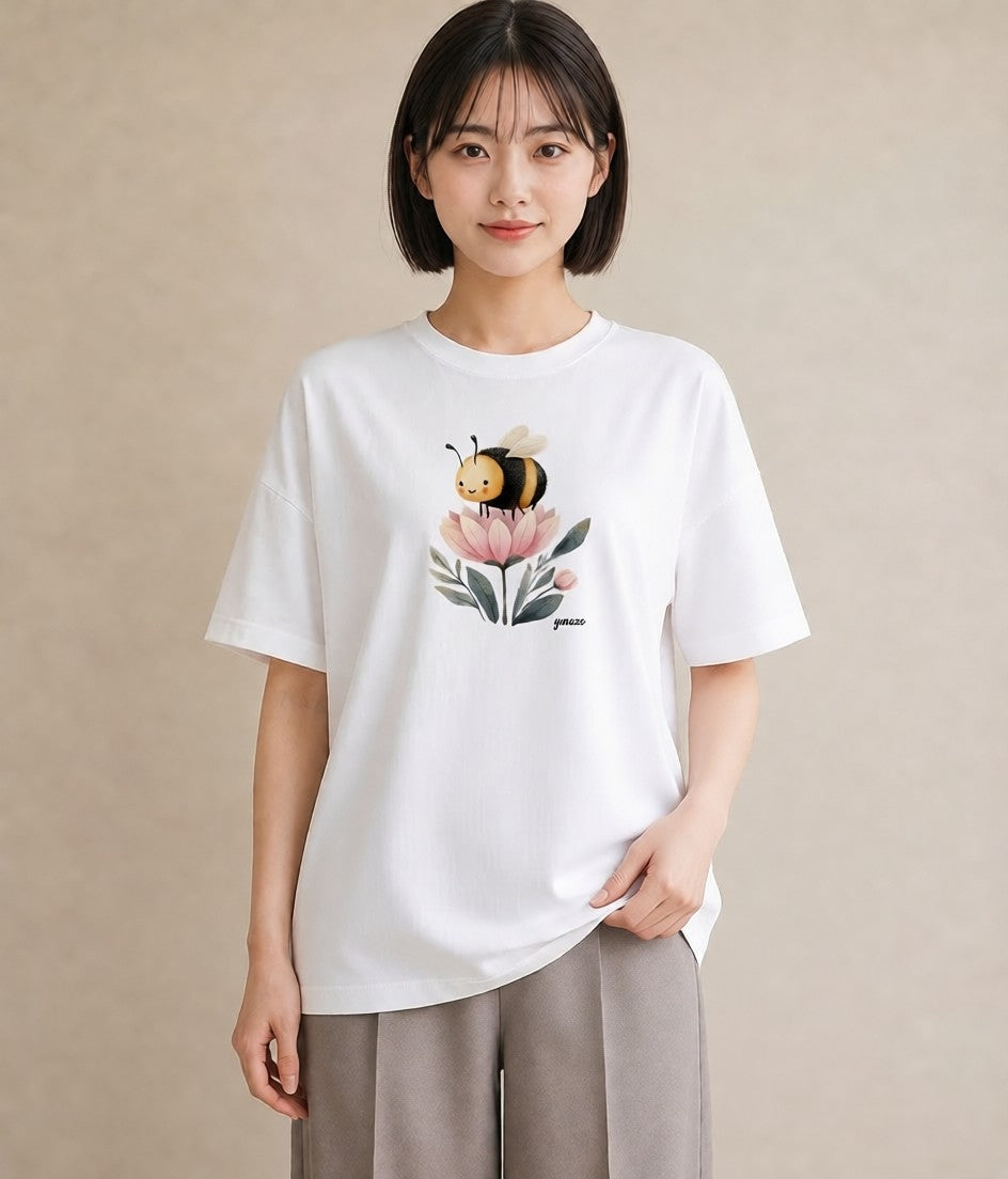 プリントTシャツ レディース ハニー 食べ物 フード イラスト 北欧風 秋コーデ おしゃれギフト 白T YMAZO