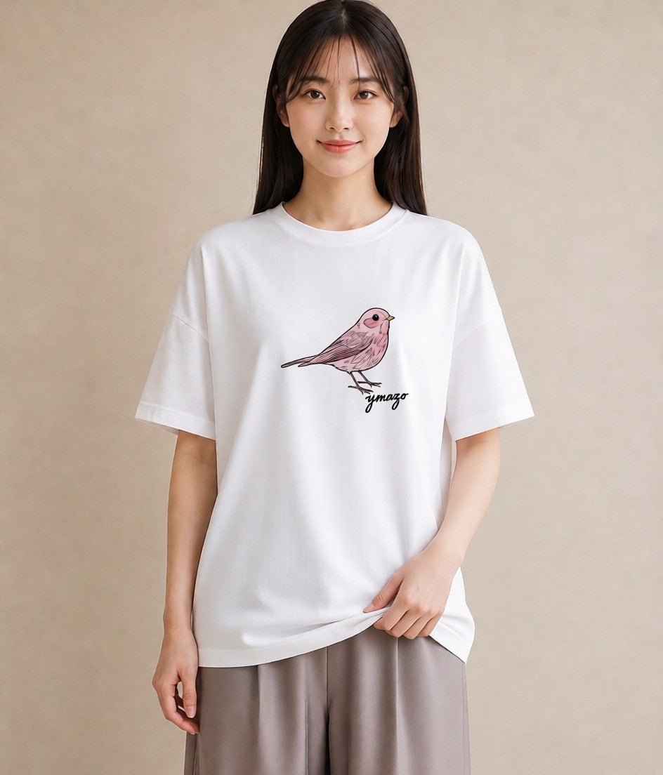 半袖Tシャツ レディース マメルリハ ペット 動物 イラスト シンプル ラフ レイヤード 白T YMAZO