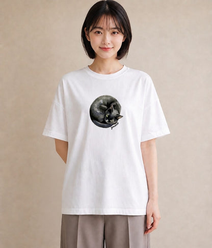 デザインTシャツ レディース ブリティッシュショートヘア 猫 ねこ イラスト 送別ギフト 通勤 白T YMAZO