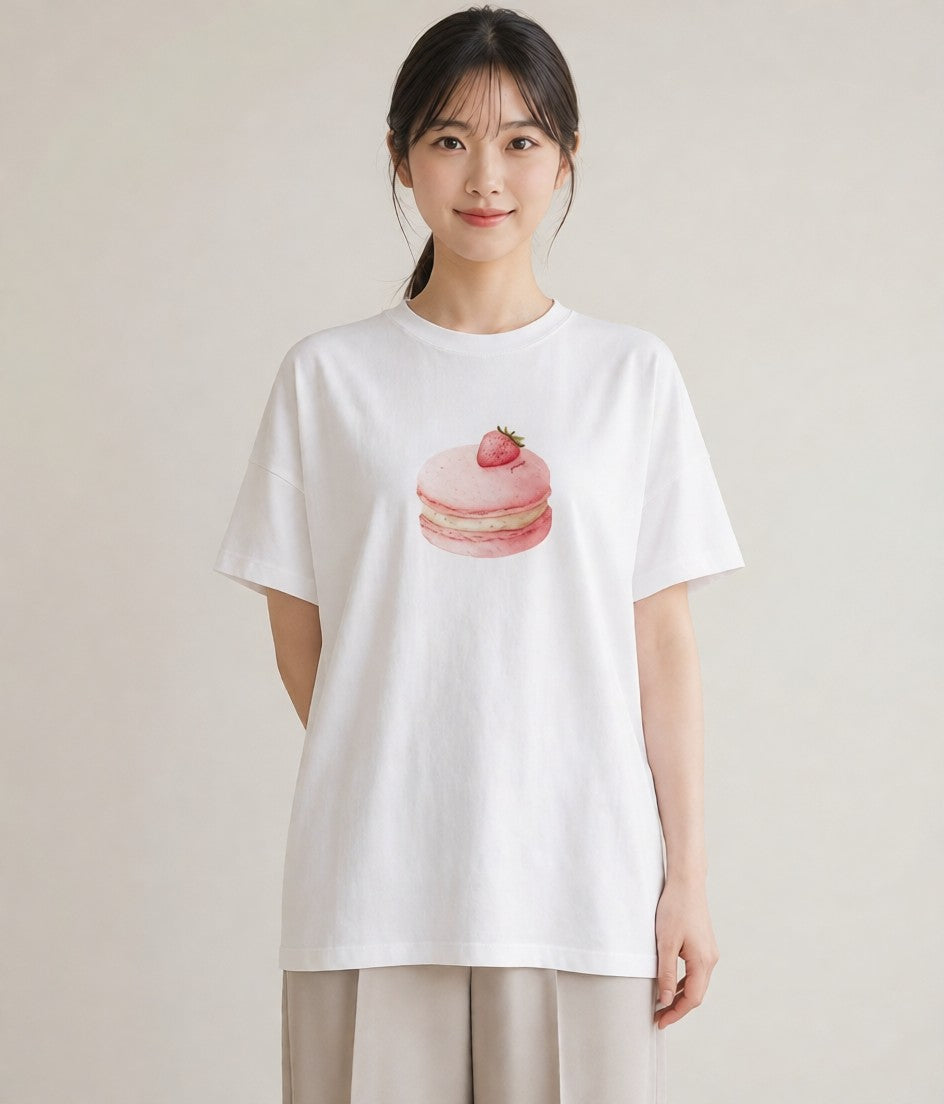グラフィックTシャツ レディース ドーナツ 食べ物 フード イラスト カフェコーデ お出かけ 普段着 白T YMAZO