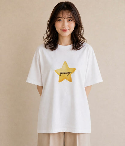 半袖Tシャツ レディース ヒトデ 海の生き物 海 イラスト きれいめカジュアル ミセス 春コーデ 白T YMAZO