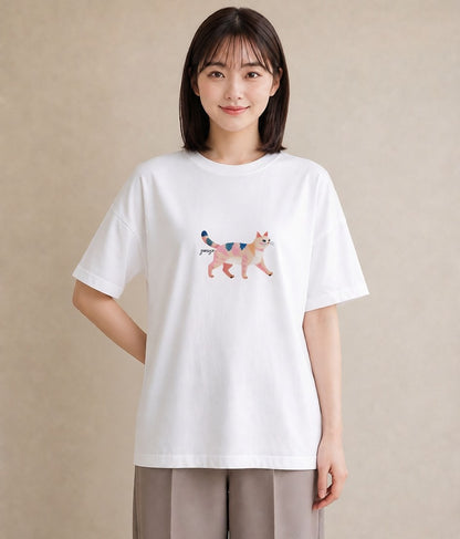 グラフィックTシャツ レディース ねこ 猫 ネコ イラスト 韓国風 夏コーデ 通学 白T YMAZO