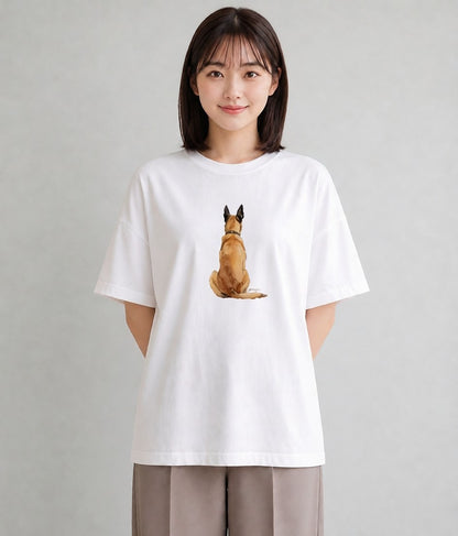 Tシャツ レディース ジャーマンシェパード 犬 いぬ イラスト 個性的 姉妹 送別ギフト 白T YMAZO