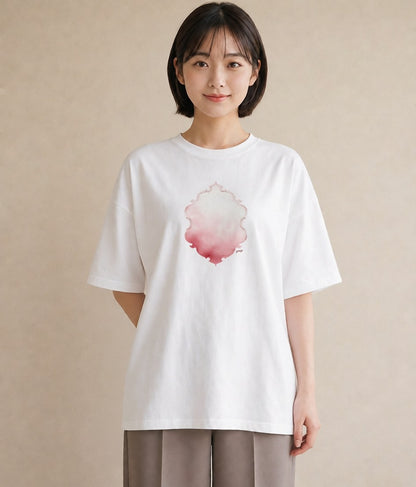Tシャツ レディース レースハンカチ レース ハンカチ ナチュラル アンティーク イラスト アート風 カジュアルコーデ 買い物 白T YMAZO