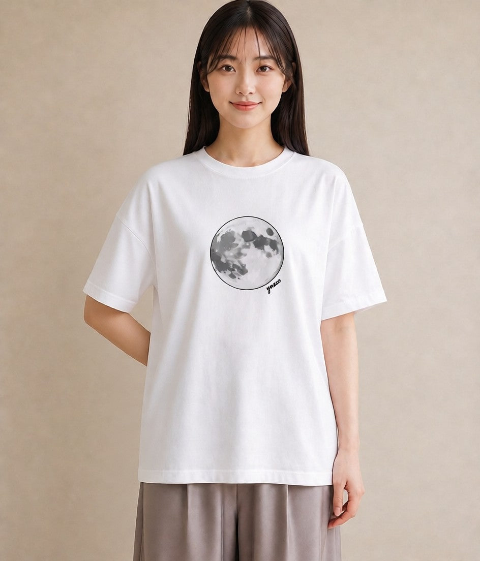 グラフィックTシャツ レディース 青の水彩 風景 ブルー ナチュラル アンティーク イラスト ミニマル ホワイトデー 春服 白T YMAZO