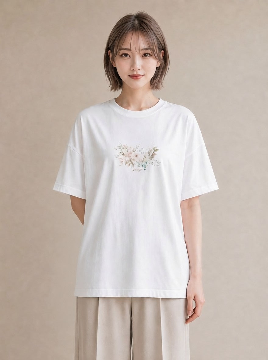 半袖Tシャツ レディース 封蝋 手紙 アンティーク ナチュラル イラスト ガーリー 春コーデ 姉妹 白T YMAZO