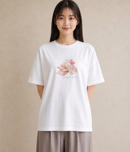半袖Tシャツ レディース だんご 食べ物 フード イラスト ミニマル 部屋着 女性向けギフト 白T YMAZO