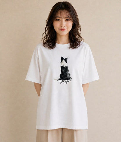 グラフィックTシャツ レディース ボーダーコリー 犬 いぬ イラスト 抜け感 誕生日プレゼント 綿100 白T YMAZO