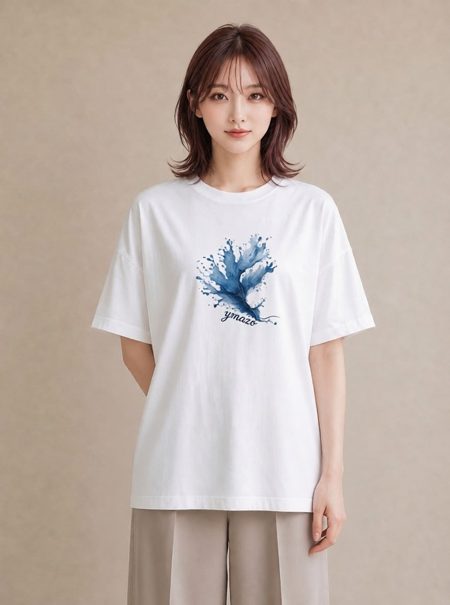 デザインTシャツ レディース 水瓶座 星空 宇宙 イラスト ニュアンス 通勤 在宅 白T YMAZO