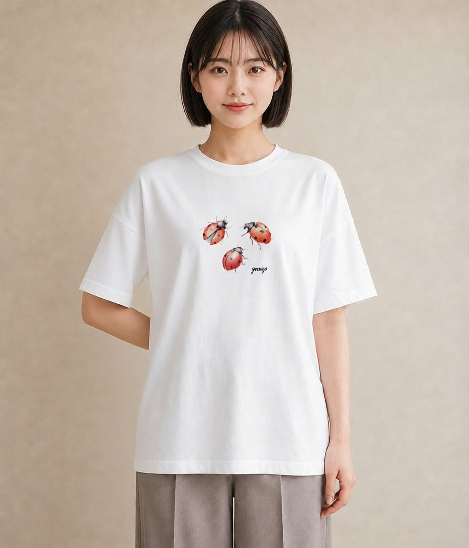 デザインTシャツ レディース アリ 昆虫 虫 イラスト 旅行コーデ 綿100 デート 白T YMAZO