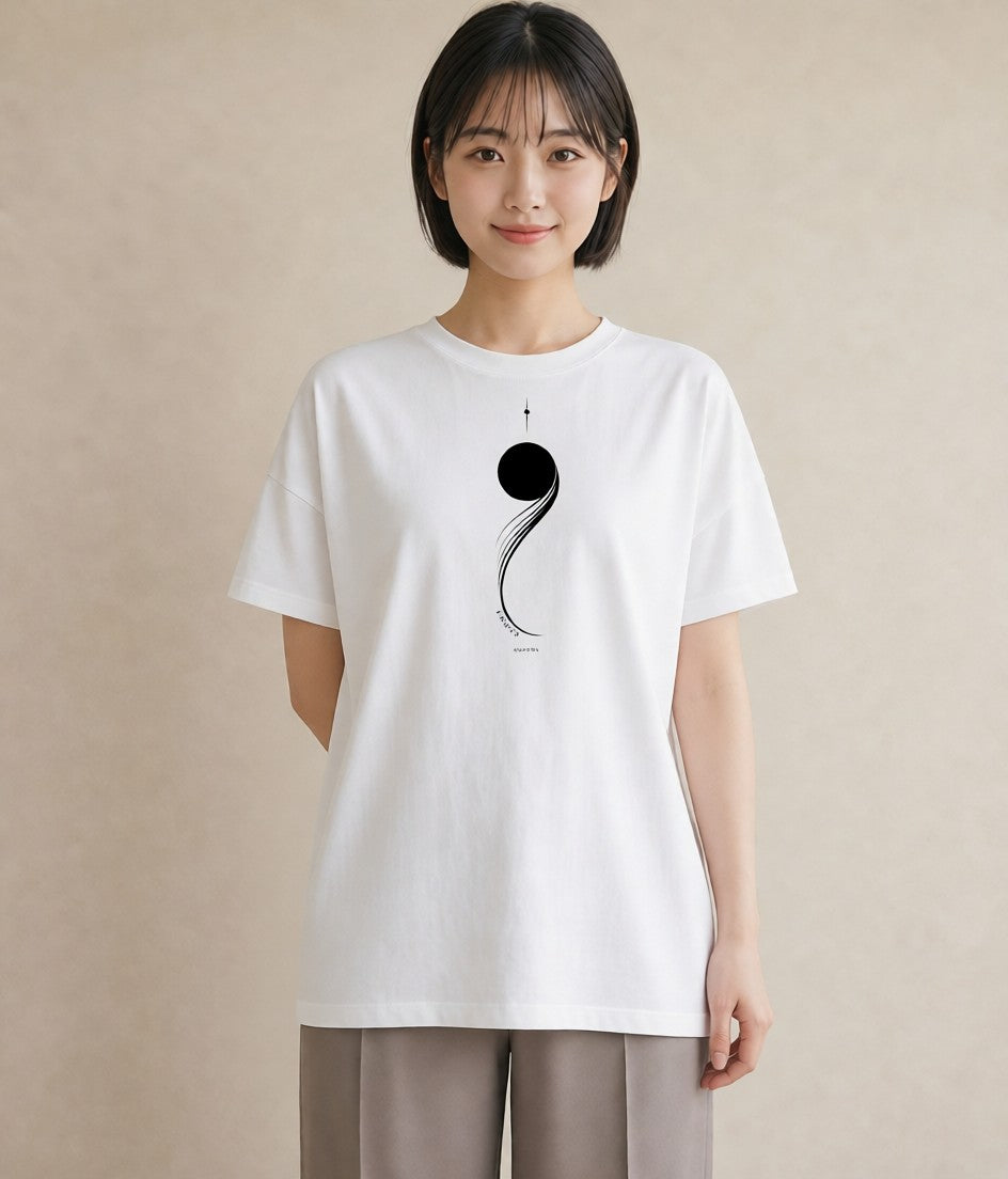 デザインTシャツ レディース 幾何学 ミニマル ジオメトリック イラスト ユニーク 夏コーデ 通学 白T YMAZO