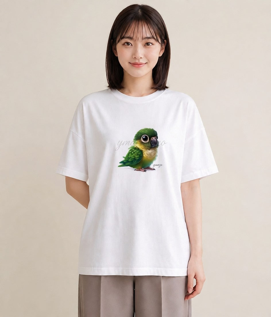 グラフィックTシャツ レディース セキセイインコ ペット 動物 イラスト シンプル 通学 誕生日プレゼント 白T YMAZO