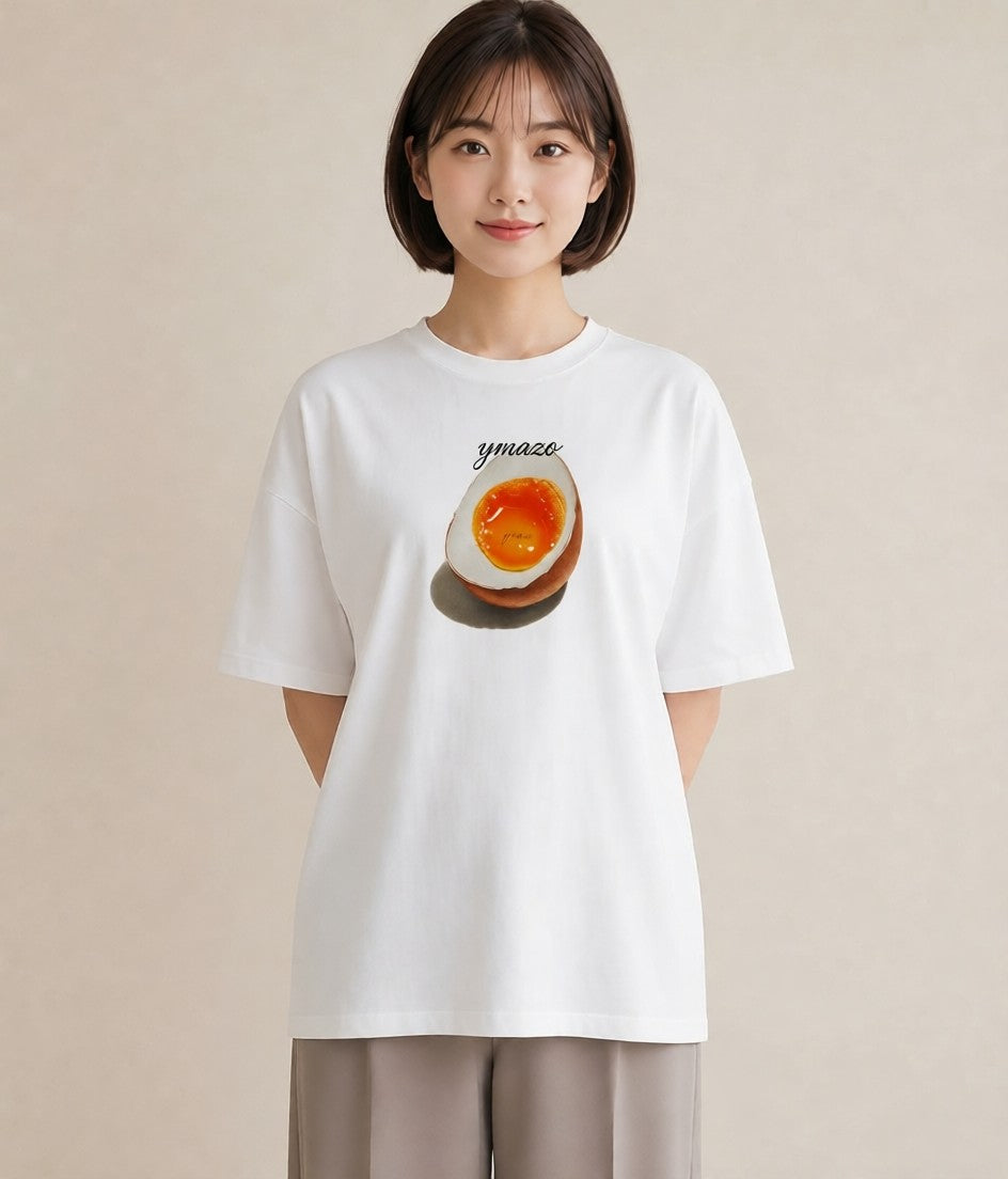 プリントTシャツ レディース 目玉焼き 食べ物 フード イラスト こなれ感 在宅 公園 白T YMAZO