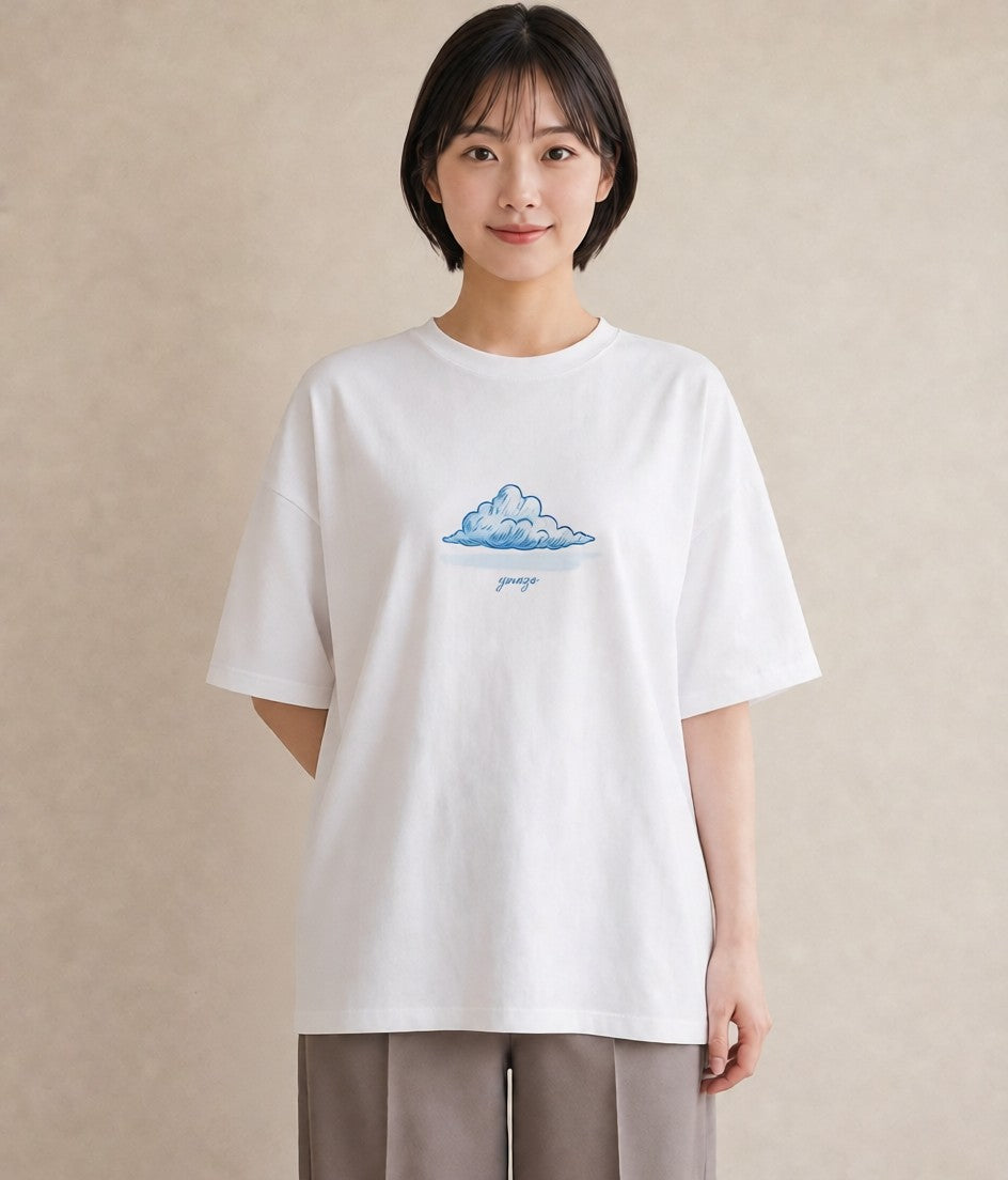 Tシャツ レディース 窓辺の雨 雨の日 窓 ナチュラル アンティーク イラスト 旅行コーデ カジュアルコーデ 買い物 白T YMAZO