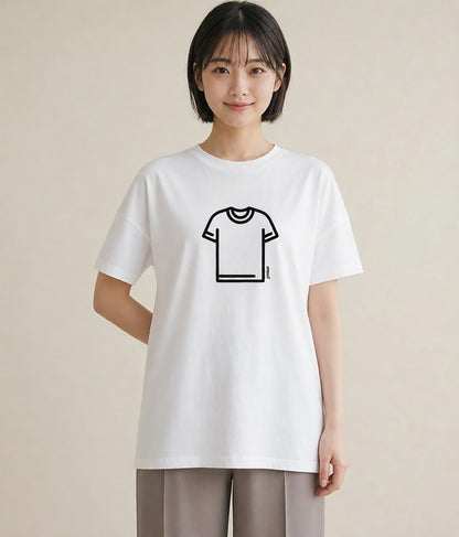 Tシャツ レディース パールピアス アクセサリー ナチュラル アンティーク イラスト ユニーク 休日 ペアコーデ 白T YMAZO