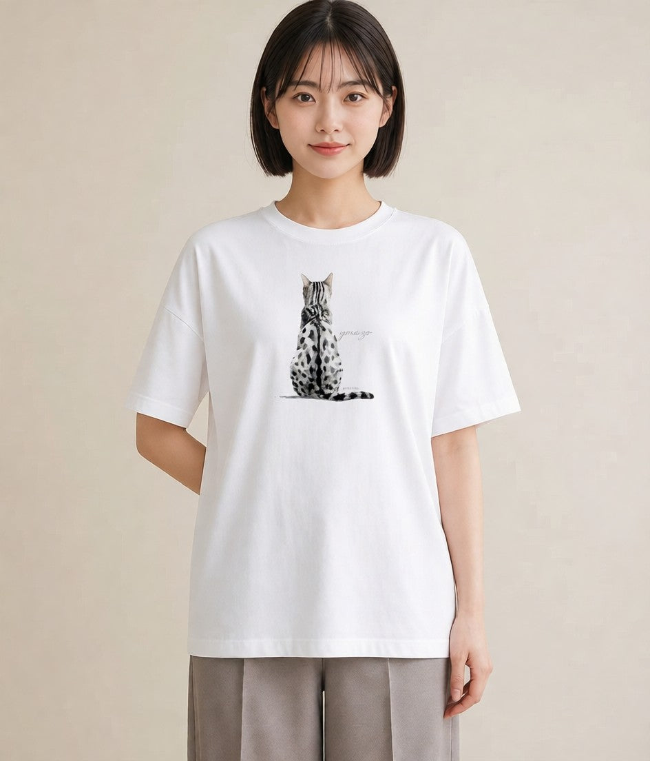 Tシャツ レディース 子猫 猫 ねこ イラスト レトロ 20代 カジュアルコーデ 白T YMAZO