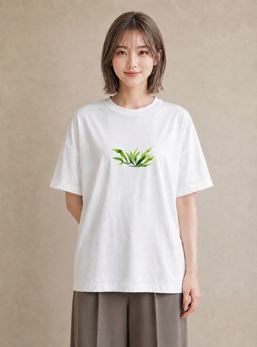 グラフィックTシャツ レディース ハーブ 植物 ボタニカル イラスト ユニーク 友達ギフト 部屋着 白T YMAZO