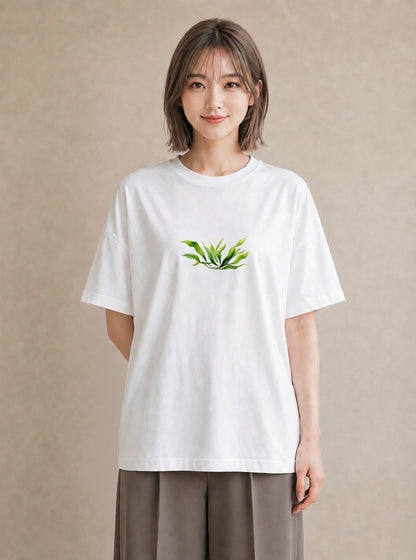 グラフィックTシャツ レディース ハーブ 植物 ボタニカル イラスト ユニーク 友達ギフト 部屋着 白T YMAZO