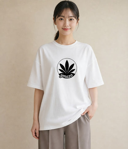 Tシャツ レディース 扇子 そよ風 ナチュラル アンティーク イラスト こなれ感 デート 帰省 白T YMAZO