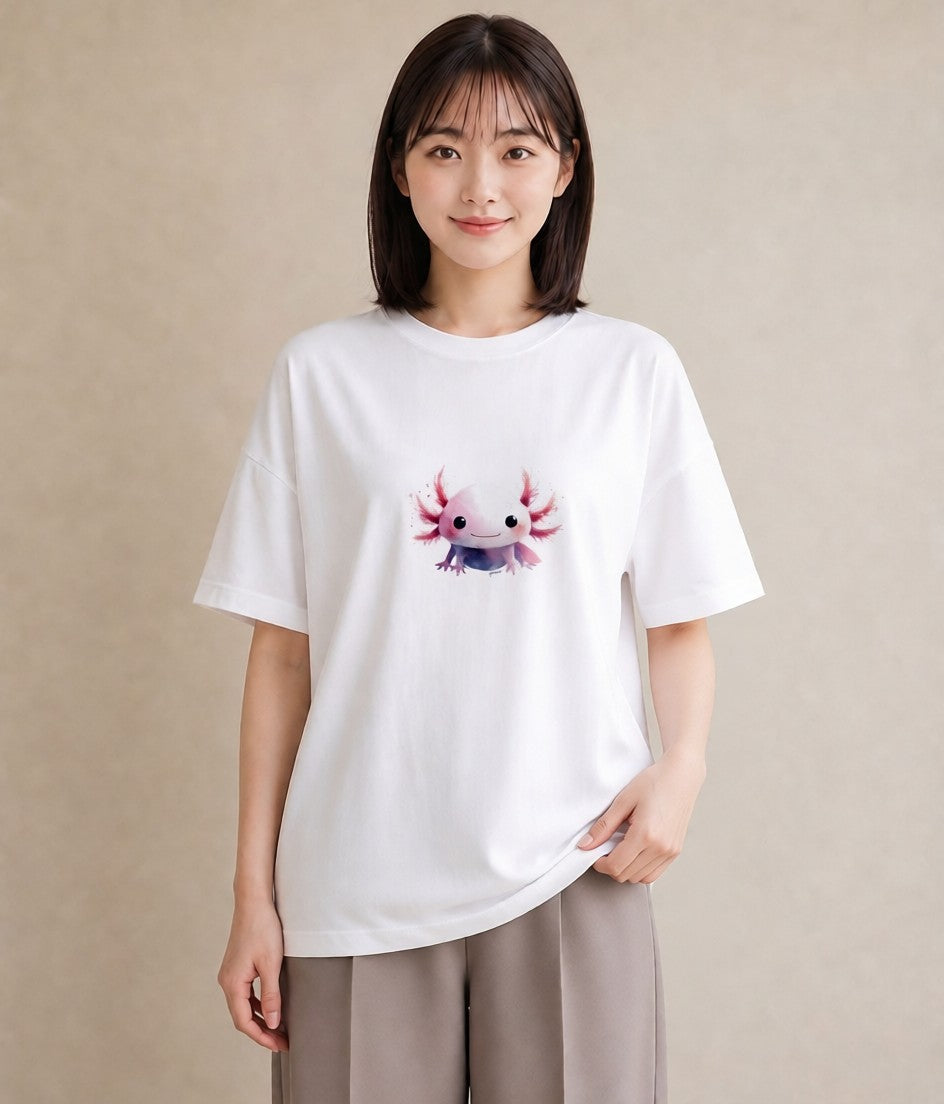 プリントTシャツ レディース チンアナゴ 海の生き物 海 イラスト アート風 レイヤード 友達ギフト 白T YMAZO