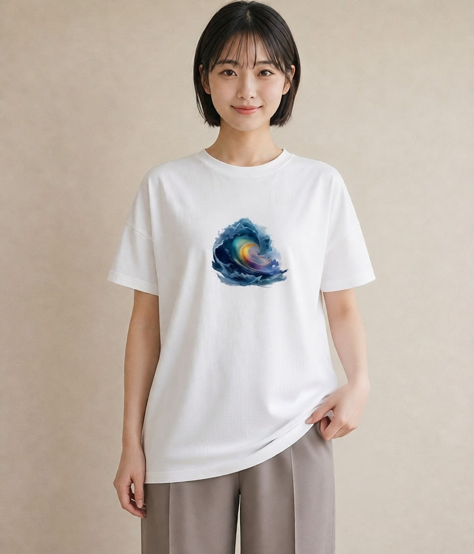 グラフィックTシャツ レディース 海 星空 宇宙 イラスト ゆるかわ 母娘コーデ 自分用 白T YMAZO