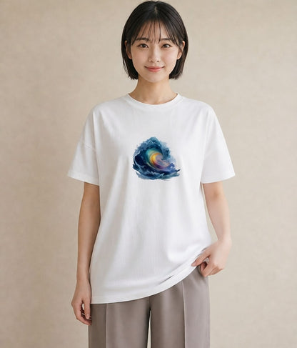 グラフィックTシャツ レディース 海 星空 宇宙 イラスト ゆるかわ 母娘コーデ 自分用 白T YMAZO