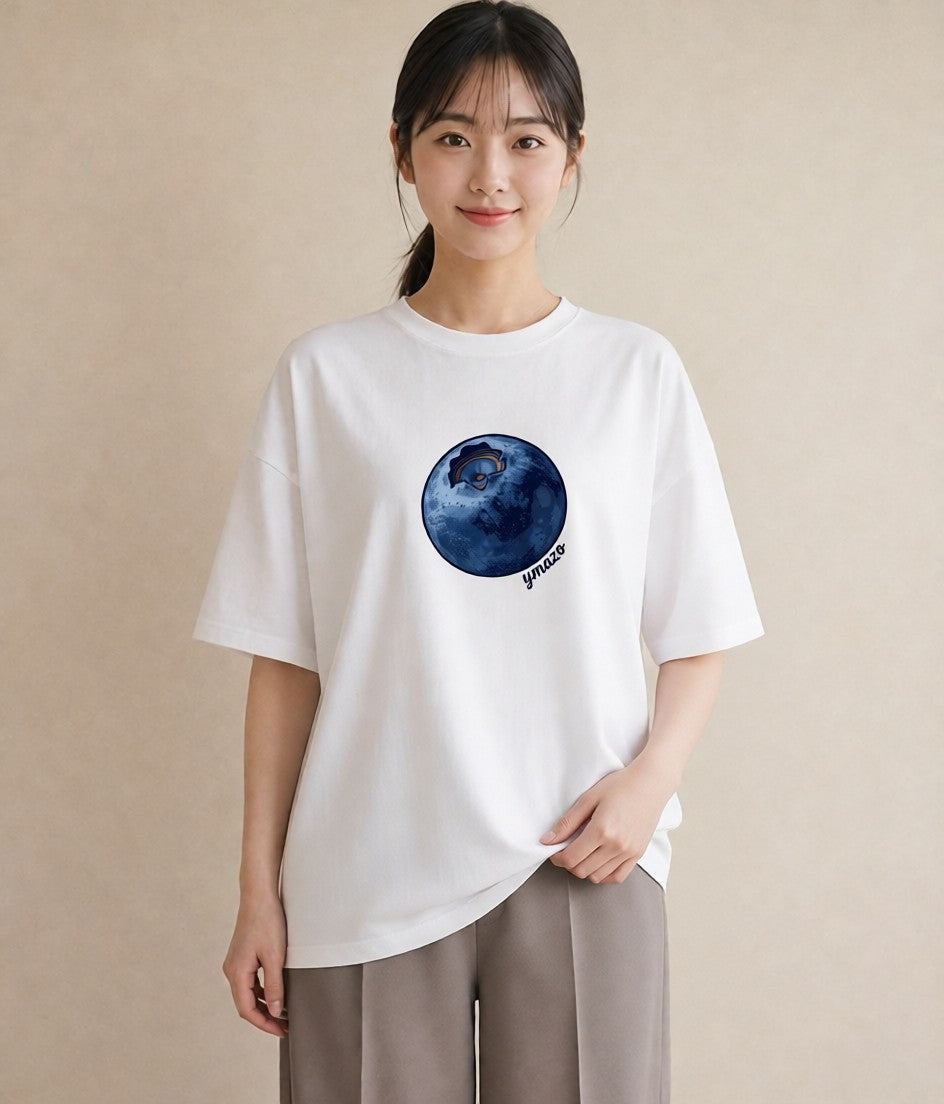 プリントTシャツ レディース ブルーベリー 食べ物 フード イラスト 水彩風 社会人 女性 白T YMAZO
