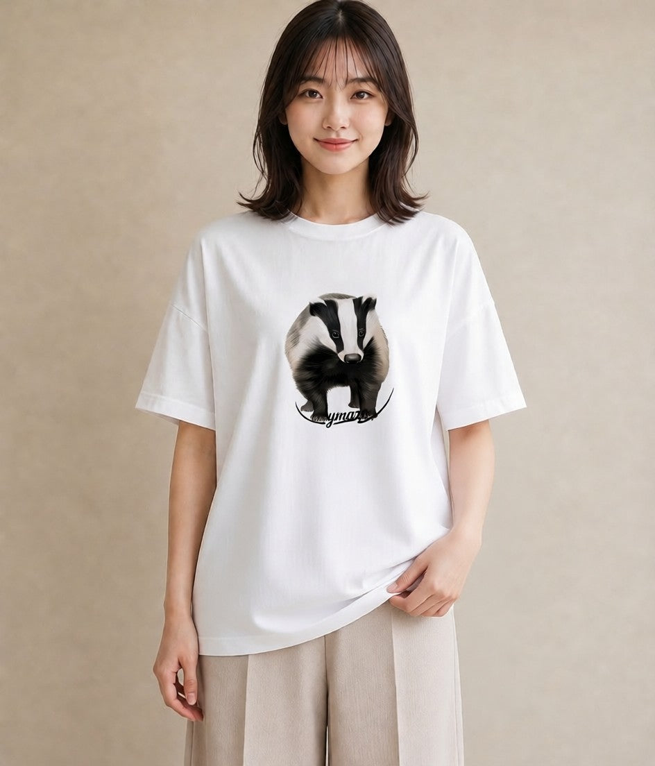 デザインTシャツ レディース フェレット ペット 動物 イラスト きれいめ お揃い 親子 白T YMAZO