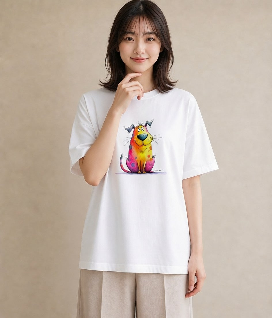 デザインTシャツ レディース ぶち猫 猫 ねこ イラスト シンプル 姉妹 送別ギフト 白T YMAZO