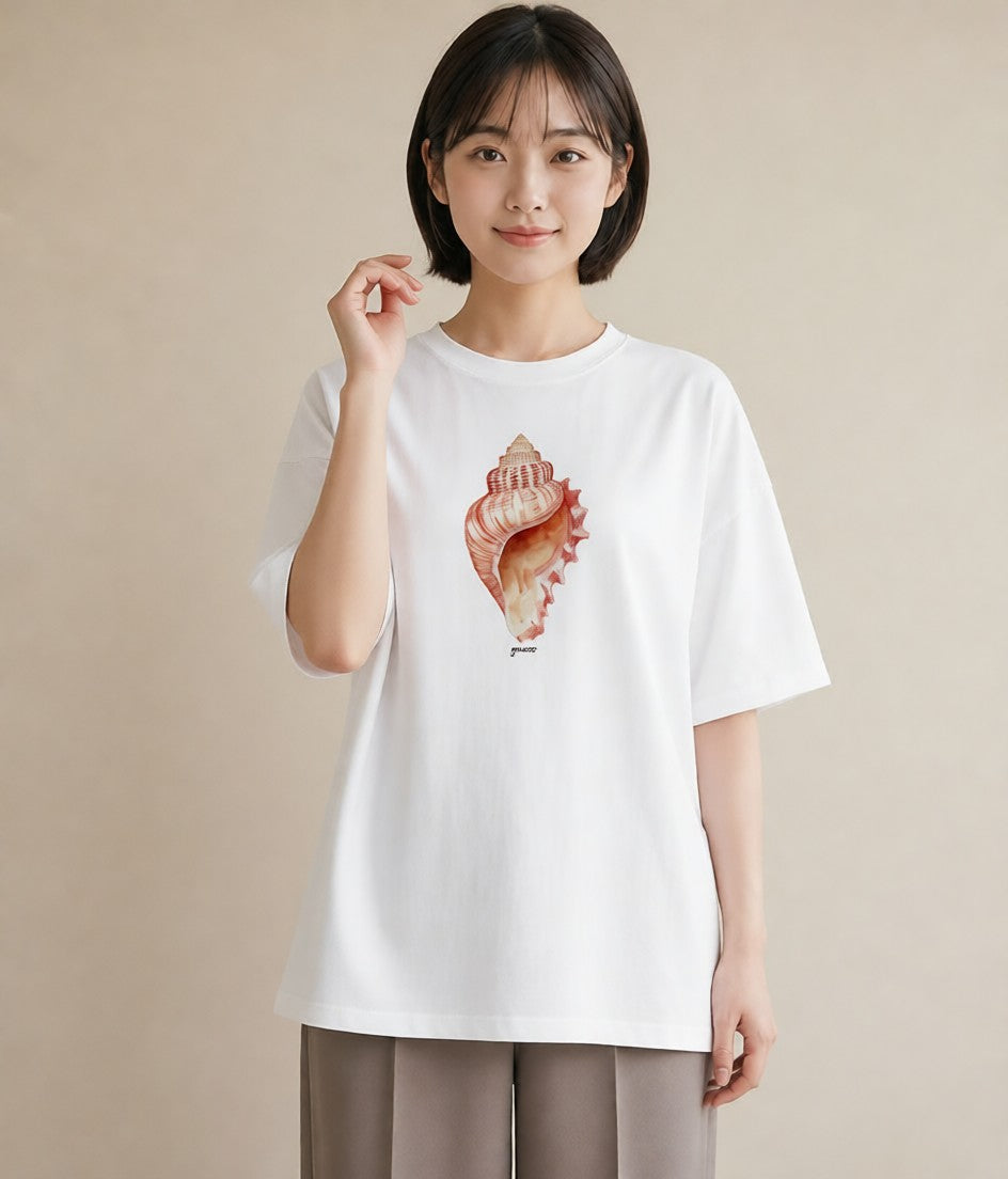 プリントTシャツ レディース かたつむり 昆虫 虫 イラスト ナチュラル 通勤 在宅 白T YMAZO